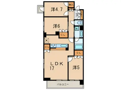 IPSE府中(3LDK/3階)の間取り写真