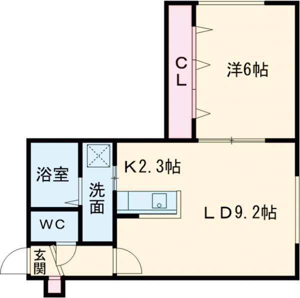 ELVITA(1LDK/1階)の間取り写真