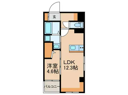 ル パルテール大濠(1LDK/8階)の間取り写真