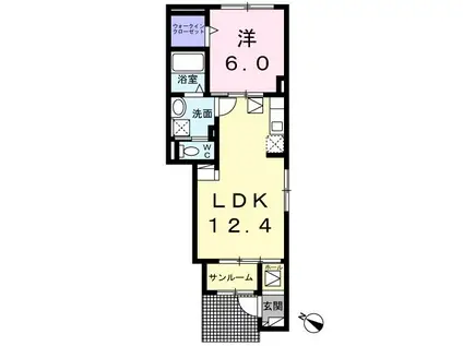 フリーデ(1LDK/1階)の間取り写真