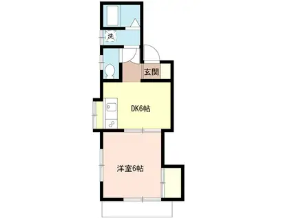 緑ヶ丘レジデンス(1DK/1階)の間取り写真