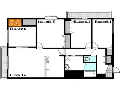 グレースハイツ(4LDK/5階)の間取り写真