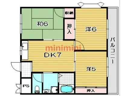 リィブチャシャトウ(3DK/3階)の間取り写真