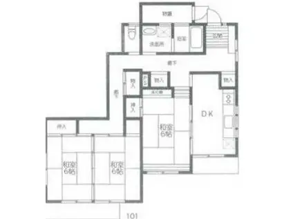 第2ハイツ小池(3DK/1階)の間取り写真