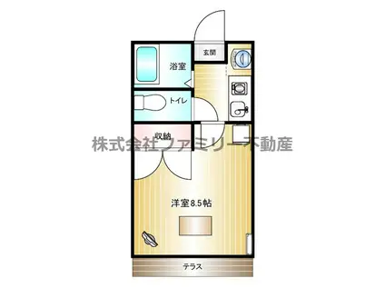 グレースコート24MK B棟(1K/3階)の間取り写真