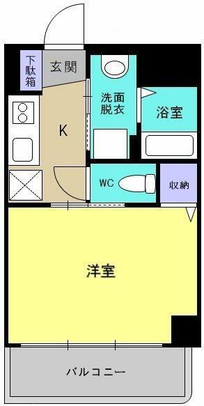 CASA BIANCA九品寺(1K/5階)の間取り写真