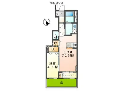 NEW ERA(1LDK/1階)の間取り写真