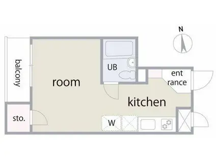 KITANO APARTMENT 大久保(ワンルーム/2階)の間取り写真