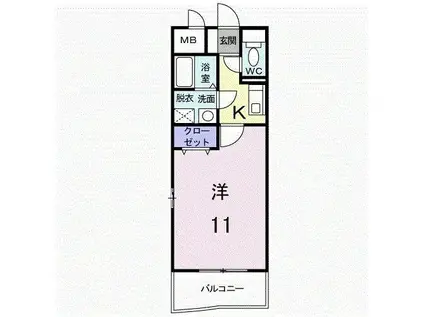 マーヴェラス太田(1K/2階)の間取り写真