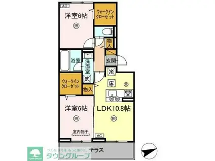 シャンティ(2LDK/1階)の間取り写真
