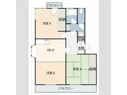 アーバンハイム鍋田(3DK/2階)の間取り写真