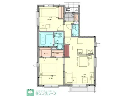 サンリビオンI(2LDK/1階)の間取り写真