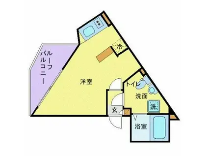 フラッフィー田園調布(ワンルーム/3階)の間取り写真