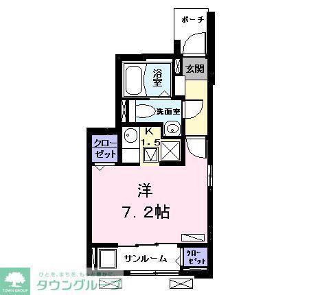 サンエルフIV(1K/1階)の間取り写真