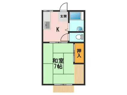 ヒノデコーポ(1K/1階)の間取り写真