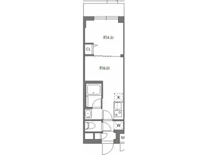 ハーモニーレジデンス東京南砂ザガーデン(1DK/1階)の間取り写真