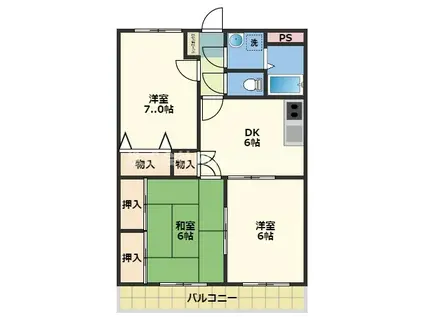 瀬戸山マンション3号館(3DK/1階)の間取り写真