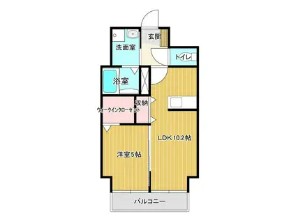 WINDOM新博多(1LDK/8階)の間取り写真