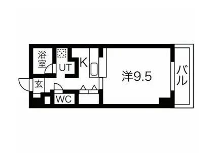 グリーンパーク新瑞(1K/4階)の間取り写真