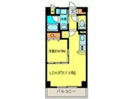 プラウドフラット河原町(1LDK/6階)の間取り写真