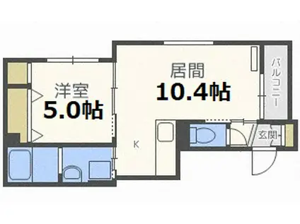 ルミエール アンフィニ(1LDK/2階)の間取り写真