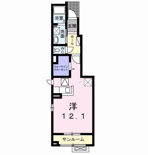 ラピス ラズリ(ワンルーム/1階)の間取り写真