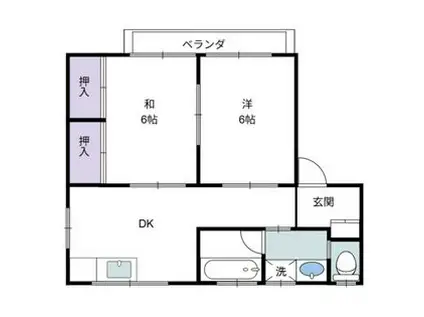ブレア青葉(2DK/1階)の間取り写真