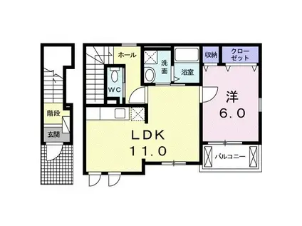 サンリット ユ-(1LDK/2階)の間取り写真