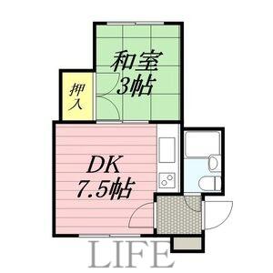 シャトーフランセ(1DK/2階)の間取り写真
