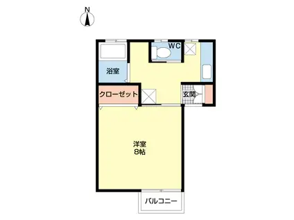 ハイツルーセントI(1K/2階)の間取り写真