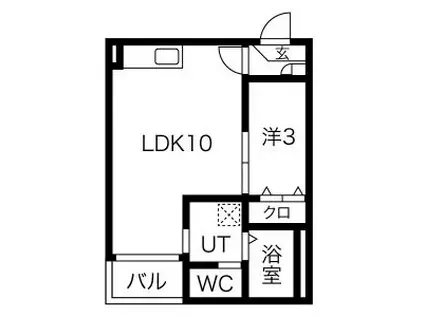 WARREN JUICHIYAIII(1LDK/1階)の間取り写真