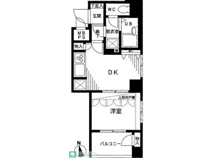 セザールスカイタワー銀座東(1DK/2階)の間取り写真