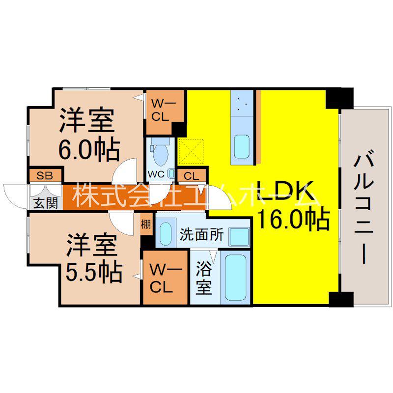 リアレクト白壁(2LDK/1階)の間取り写真