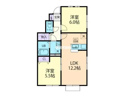 SUMIヴェール(2LDK/1階)の間取り写真