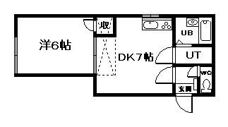 リーフ東光(1DK/1階)の間取り写真