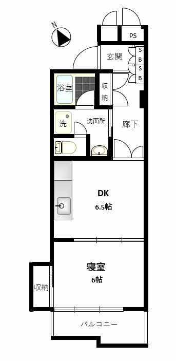 ちぇるる野毛(1DK/7階)の間取り写真