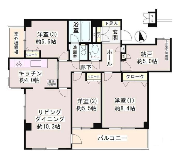 成城ストリームハイツ(3SLDK/2階)の間取り写真