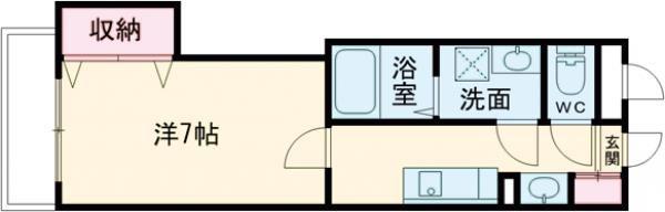 シーガ兵庫(1K/2階)の間取り写真