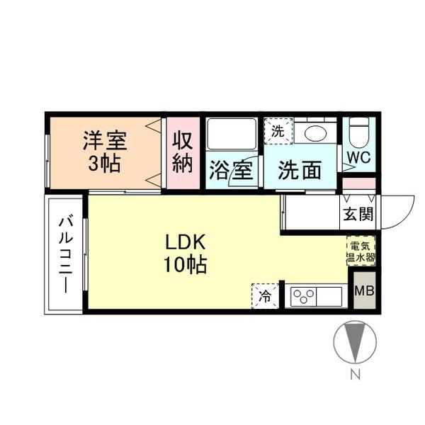 アムゥール新庄(1LDK/1階)の間取り写真