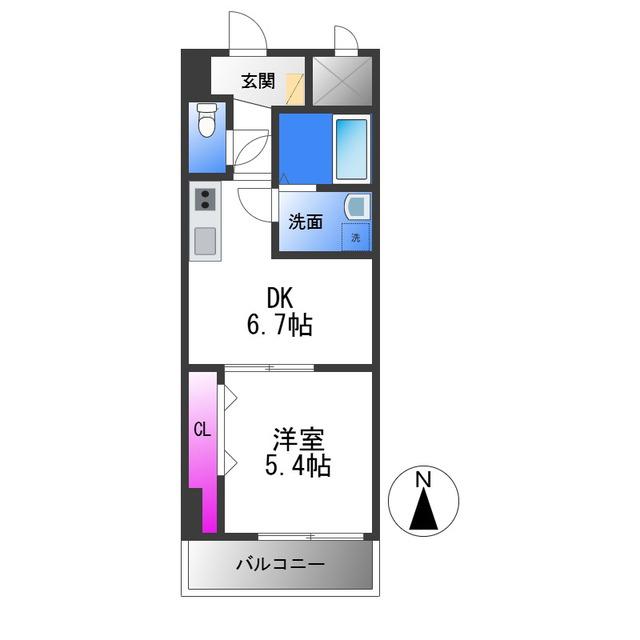SOCIAL VILLAGE(1DK/6階)の間取り写真