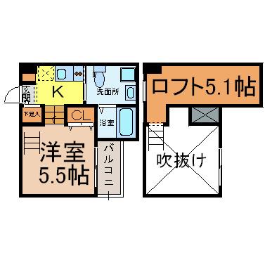 SOFITEL鶴里(1K/1階)の間取り写真