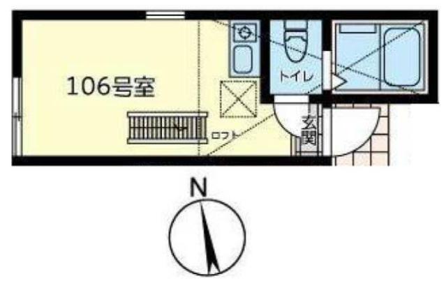 サザン本陣跡別館(ワンルーム/1階)の間取り写真