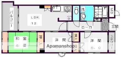 エステートマンション西公園(3LDK/6階)の間取り写真