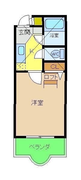 プレステージフジ狭山壱番館(1K/1階)の間取り写真