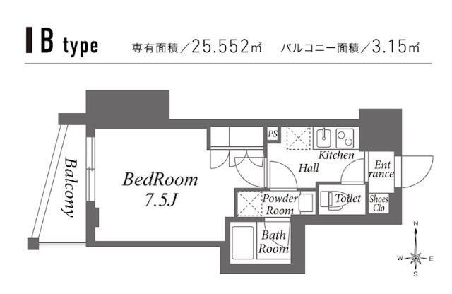 ZOOM池袋ウエスト(1K/9階)の間取り写真
