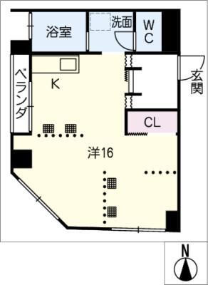 前津ビル(ワンルーム/4階)の間取り写真