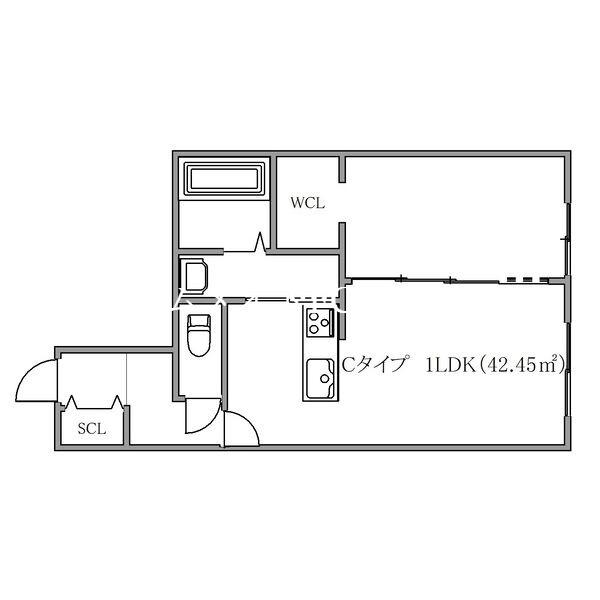 イー・エフ札幌東(1LDK/1階)の間取り写真