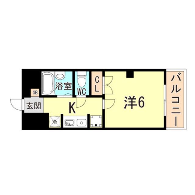 ミヤミショーレ(1K/4階)の間取り写真