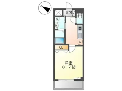 フォルビート(1K/2階)の間取り写真