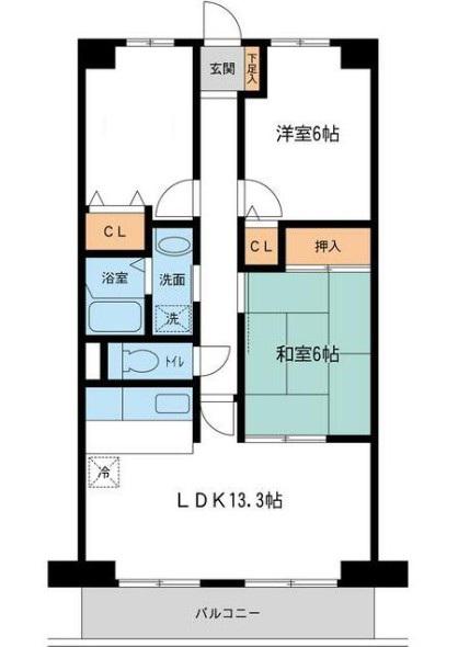 アージュリブレ東四つ木旧特優(2SLDK/1階)の間取り写真